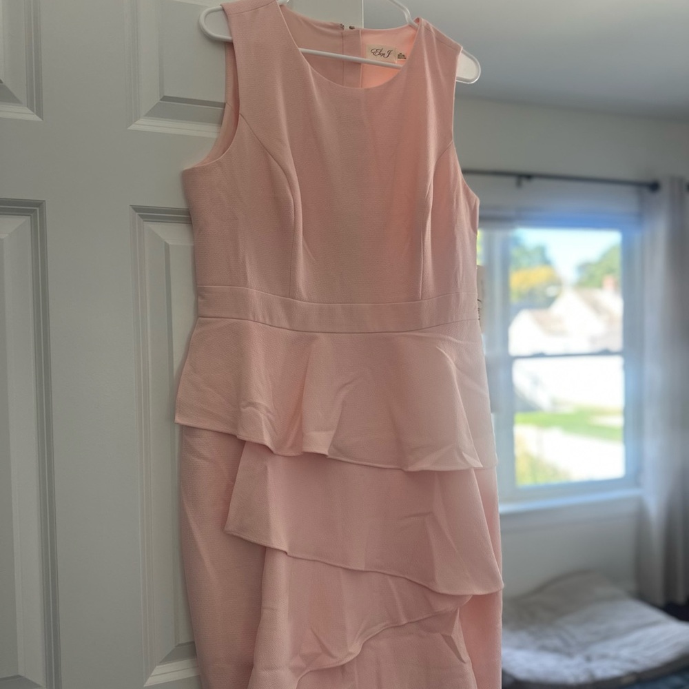 Eliza J Pink Layered Midi Dress